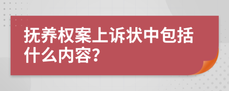 抚养权案上诉状中包括什么内容？