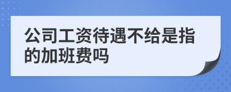 公司工资待遇不给是指的加班费吗