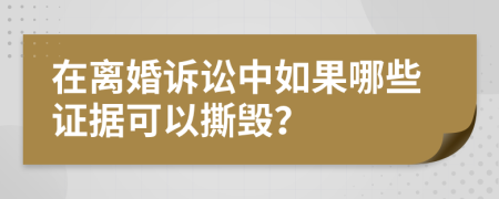 在离婚诉讼中如果哪些证据可以撕毁？