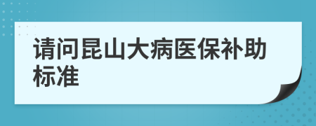 请问昆山大病医保补助标准
