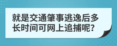 就是交通肇事逃逸后多长时间可网上追捕呢？