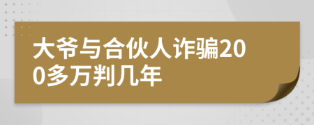 大爷与合伙人诈骗200多万判几年