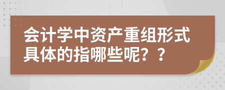 会计学中资产重组形式具体的指哪些呢？？