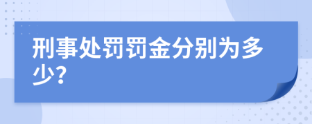 刑事处罚罚金分别为多少？