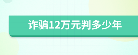 诈骗12万元判多少年
