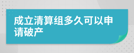 成立清算组多久可以申请破产