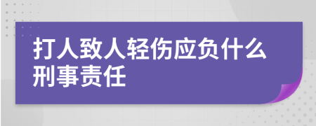 打人致人轻伤应负什么刑事责任