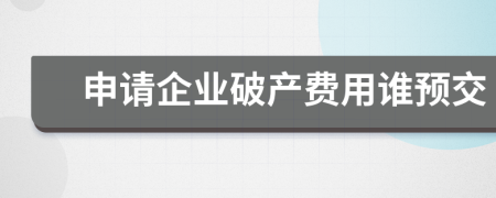 申请企业破产费用谁预交