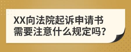 XX向法院起诉申请书需要注意什么规定吗？