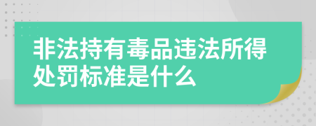 非法持有毒品违法所得处罚标准是什么