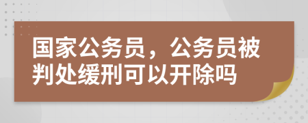 国家公务员，公务员被判处缓刑可以开除吗