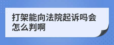 打架能向法院起诉吗会怎么判啊