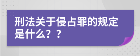 刑法关于侵占罪的规定是什么？？