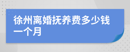 徐州离婚抚养费多少钱一个月