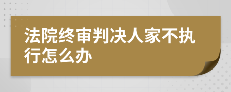 法院终审判决人家不执行怎么办