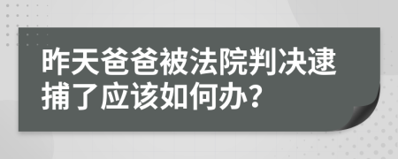 昨天爸爸被法院判决逮捕了应该如何办？