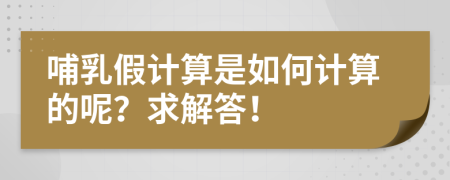哺乳假计算是如何计算的呢？求解答！