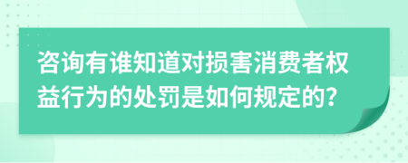 咨询有谁知道对损害消费者权益行为的处罚是如何规定的？