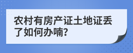 农村有房产证土地证丢了如何办喃？