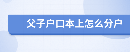 父子户口本上怎么分户