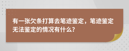 有一张欠条打算去笔迹鉴定，笔迹鉴定无法鉴定的情况有什么？