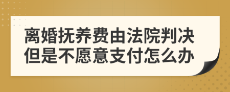 离婚抚养费由法院判决但是不愿意支付怎么办