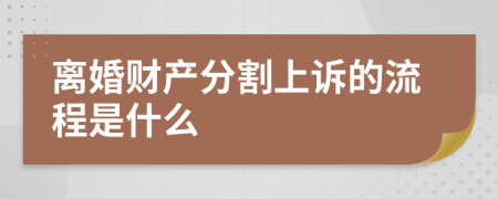 离婚财产分割上诉的流程是什么