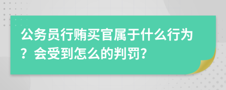 公务员行贿买官属于什么行为？会受到怎么的判罚？