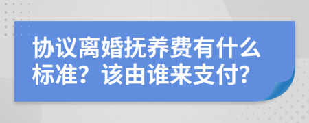 协议离婚抚养费有什么标准？该由谁来支付？