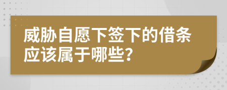 威胁自愿下签下的借条应该属于哪些？