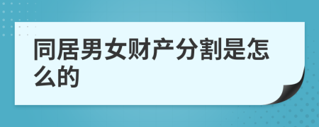 同居男女财产分割是怎么的