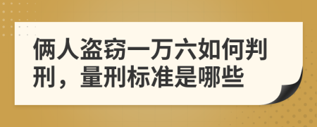 俩人盗窃一万六如何判刑，量刑标准是哪些