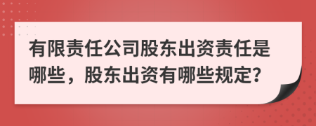 有限责任公司股东出资责任是哪些，股东出资有哪些规定？