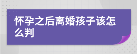 怀孕之后离婚孩子该怎么判