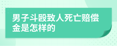 男子斗殴致人死亡赔偿金是怎样的