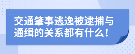 交通肇事逃逸被逮捕与通缉的关系都有什么！