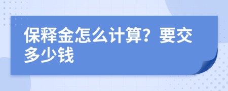 保释金怎么计算？要交多少钱