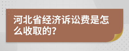 河北省经济诉讼费是怎么收取的？