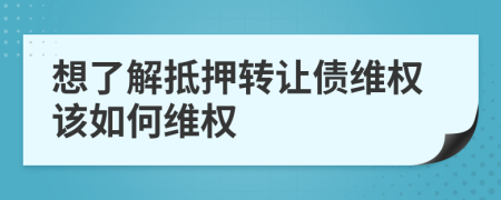 想了解抵押转让债维权该如何维权