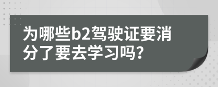 为哪些b2驾驶证要消分了要去学习吗？