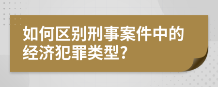 如何区别刑事案件中的经济犯罪类型?