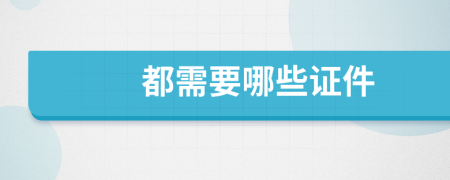 都需要哪些证件