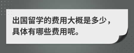 出国留学的费用大概是多少，具体有哪些费用呢。