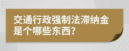 交通行政强制法滞纳金是个哪些东西？