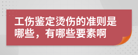 工伤鉴定烫伤的准则是哪些，有哪些要素啊