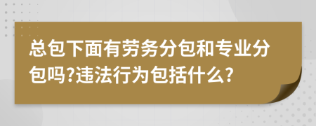 总包下面有劳务分包和专业分包吗?违法行为包括什么?