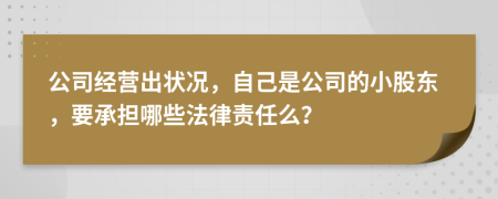 公司经营出状况，自己是公司的小股东，要承担哪些法律责任么？