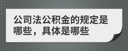 公司法公积金的规定是哪些，具体是哪些