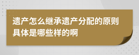 遗产怎么继承遗产分配的原则具体是哪些样的啊