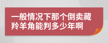 一般情况下那个倒卖藏羚羊角能判多少年啊